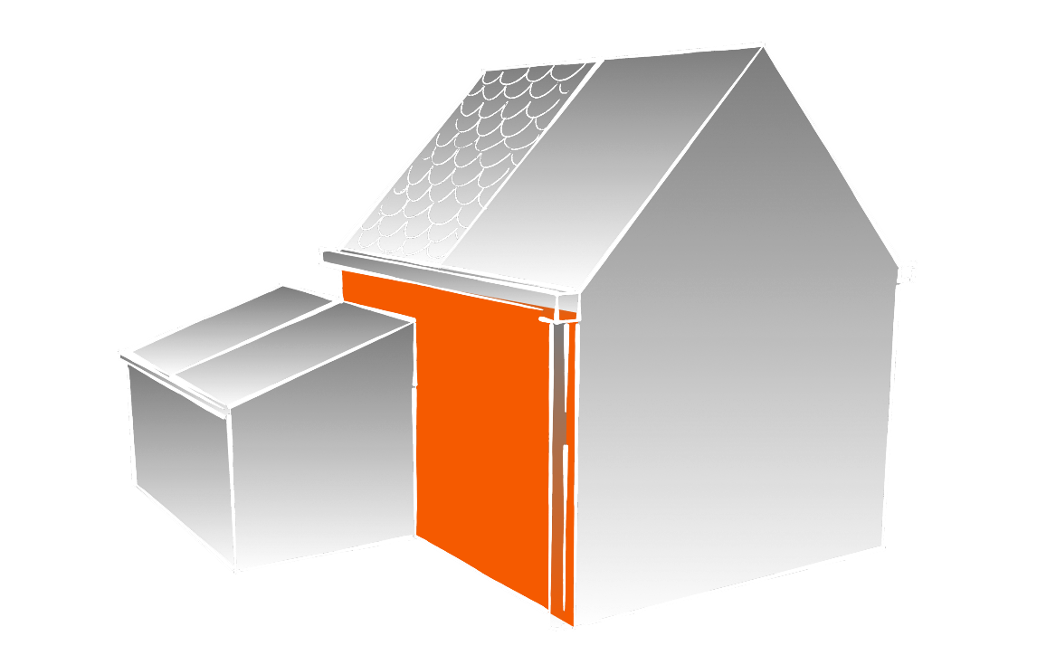 schets van wandpanelen met isolatie